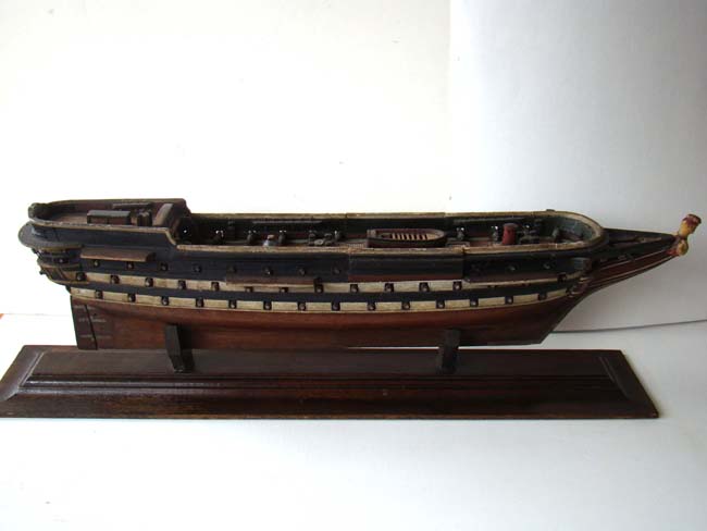A RARE mid 19th century highly detailed sailor-made model of the 96 gun British warship HMS Asia, circa 1840-1850.